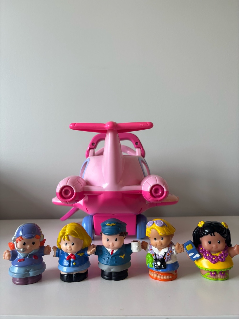 Little People- Vintage Pink Airplane with Figures